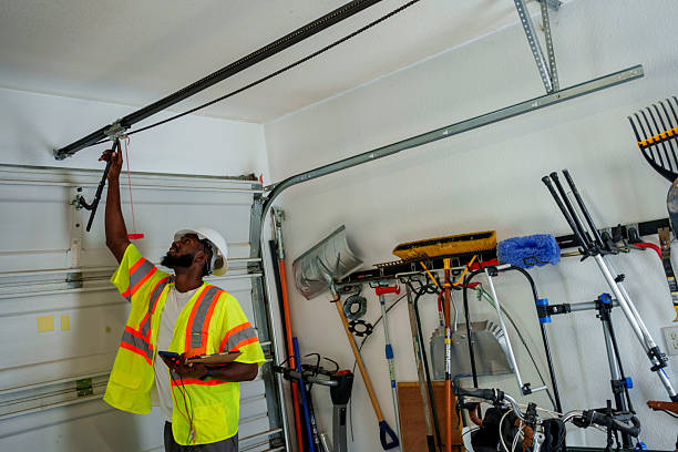 Professional Garage Door Panel Replacement technician working in Combine, TX